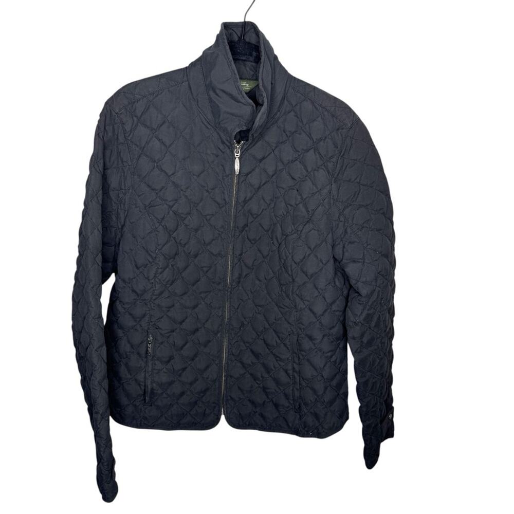 EDDIE BAUER / black 650 fill goose down quilted full zip jacket / L